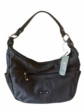 DS Gianni Bini Slouchy Hobo Classic Black Leather Shoulder Bag Y2K Grunge